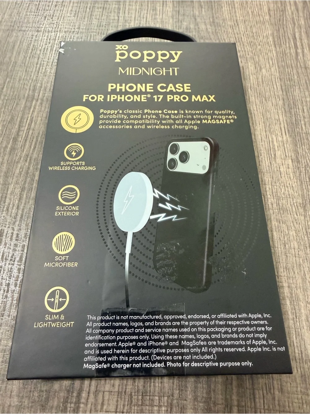 XO Poppy Midnight Black Case for IPhone 17 Pro Max MagSafe
